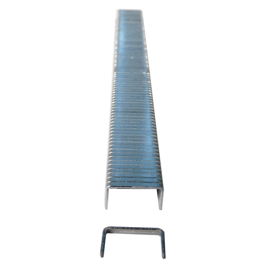 Staples for staple guns, hammer tackers with open stapling, pack of 20000, 6 mm leg length.