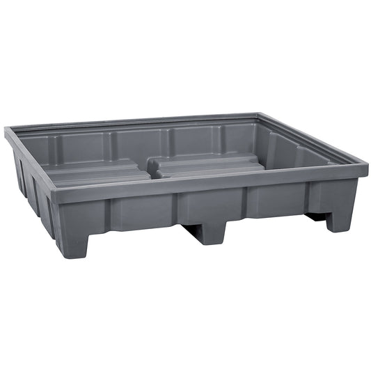 Base sump tray, made of polyethylene, sump capacity 315 l, for shelf width 1400 mm.