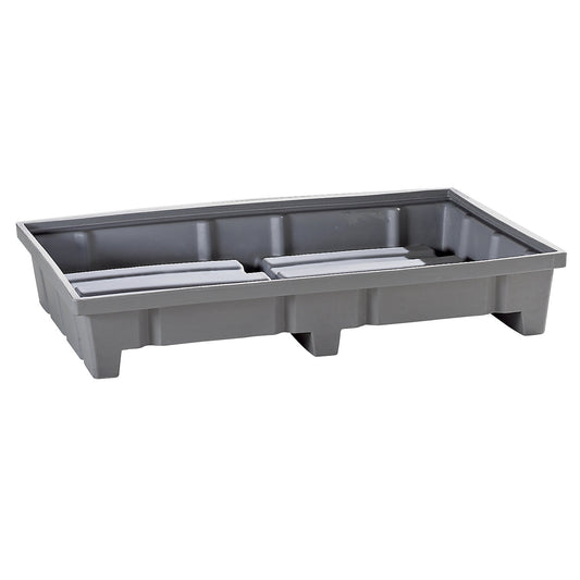 Base sump tray, made of polyethylene, sump capacity 400 l, for shelf width 1800 mm.