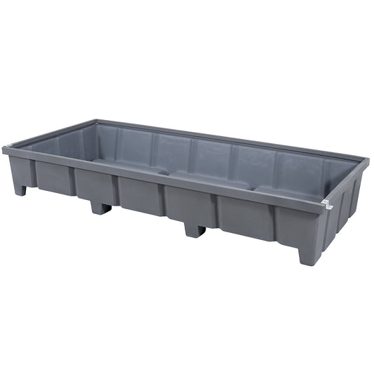 Base sump tray, made of polyethylene, sump capacity 600 l, for shelf width 2700 mm.