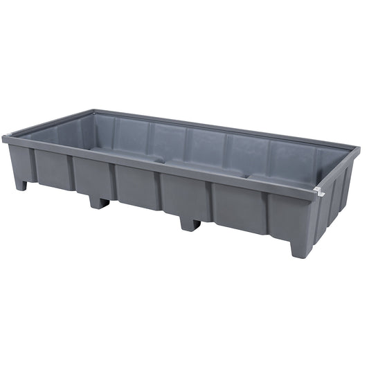 Base sump tray, made of polyethylene, sump capacity 1000 l, for shelf width 2700 mm.