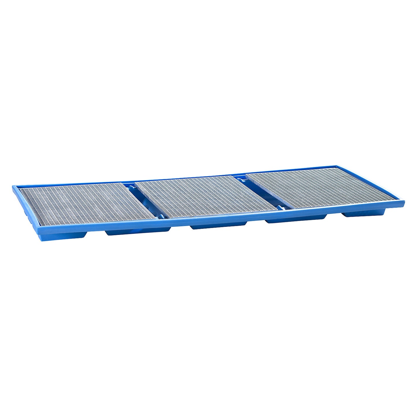Hook-in sump tray, made of polyethylene, LxH 2680 x 180 mm, steel grate.
