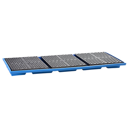 Hook-in sump tray, made of polyethylene, LxH 2680 x 180 mm, PE grate.