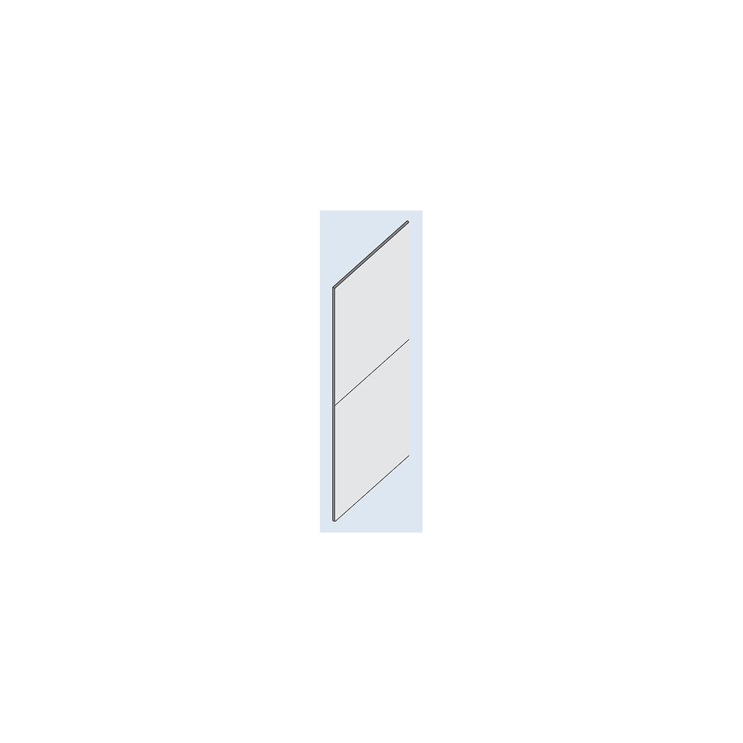 Rear panel cladding, solid sheet, for height 2000 mm, zinc plated.