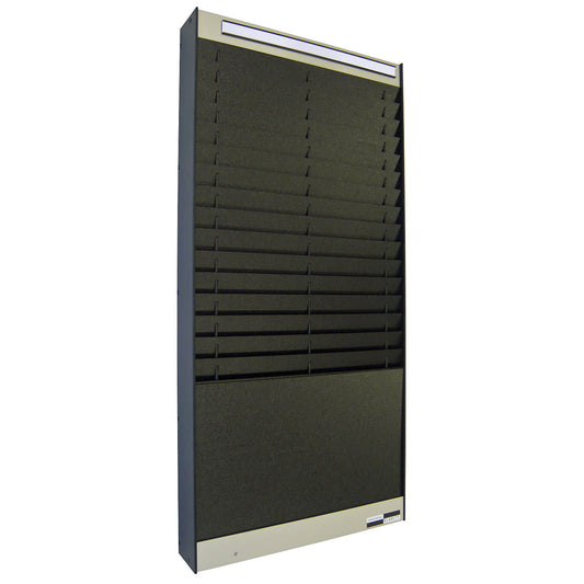 Document sorting board, 2 x 16 compartments for A5, vertical document orientation, black, matt.