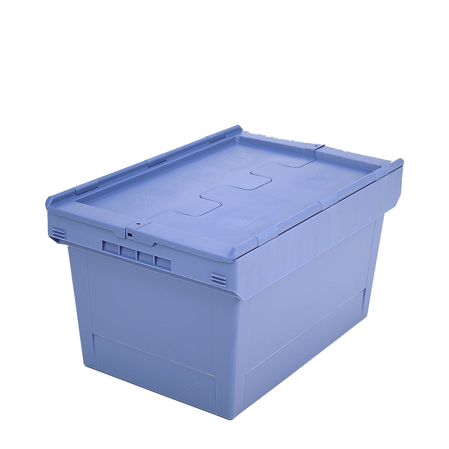Reusable stacking container with folding lid, capacity 76 l, 1+ items.