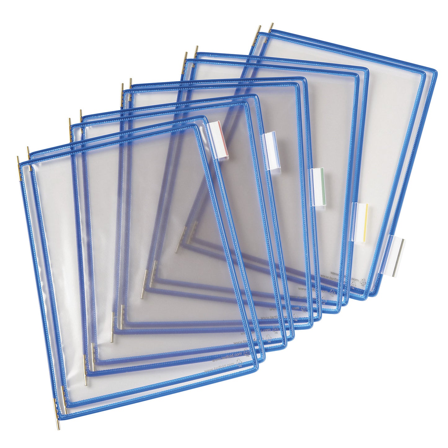Clear view panel, pack of 10, for A4, blue.