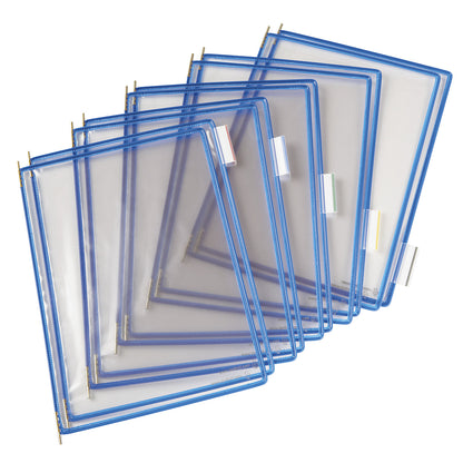 Clear view panel, pack of 10, for A4, blue.