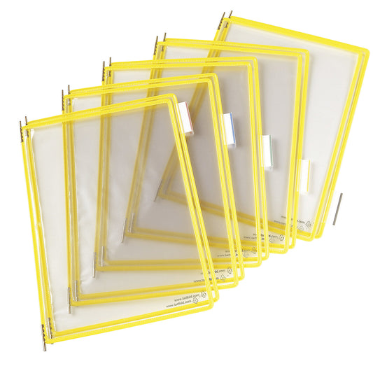 Clear view panel, pack of 10, for A4, yellow.