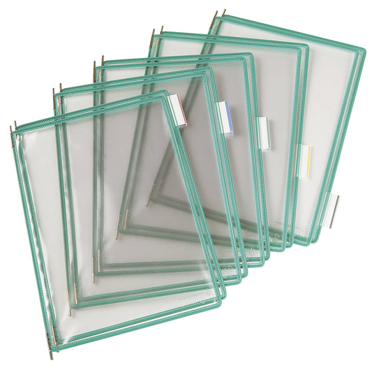 Clear view panel, pack of 10, for A4, green.