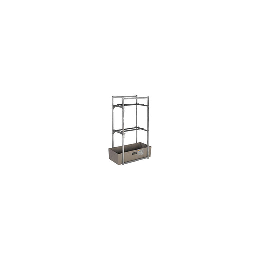 Drum and small container shelf unit, with GRP sump tray for 65 l, 2 drum supports.