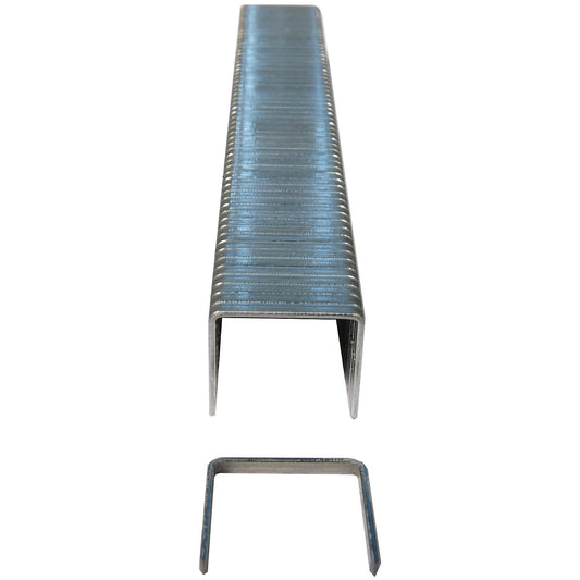 Staples for plier staplers for flat and closed-clinch stapling, pack of 20000, 10 mm leg length.