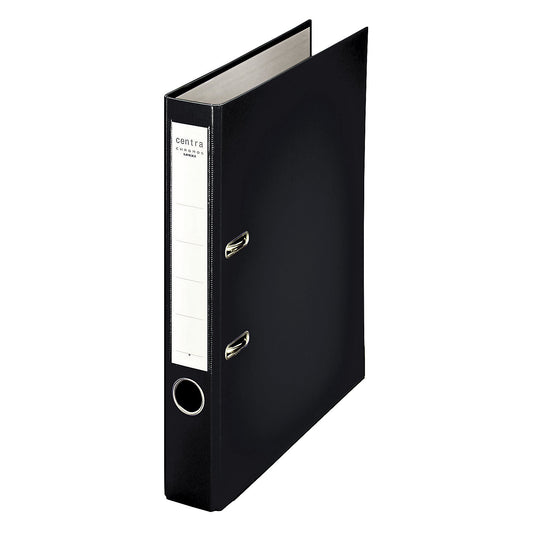 A4 folder with plastic surface, spine width 55 mm, pack of 25, black.
