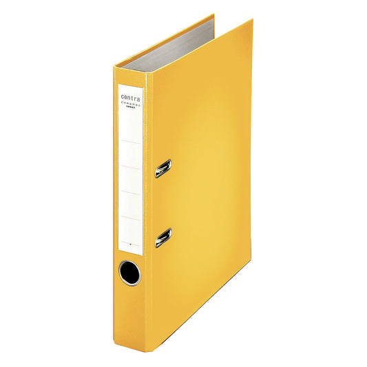 A4 folder with plastic surface, spine width 55 mm, pack of 25, yellow.