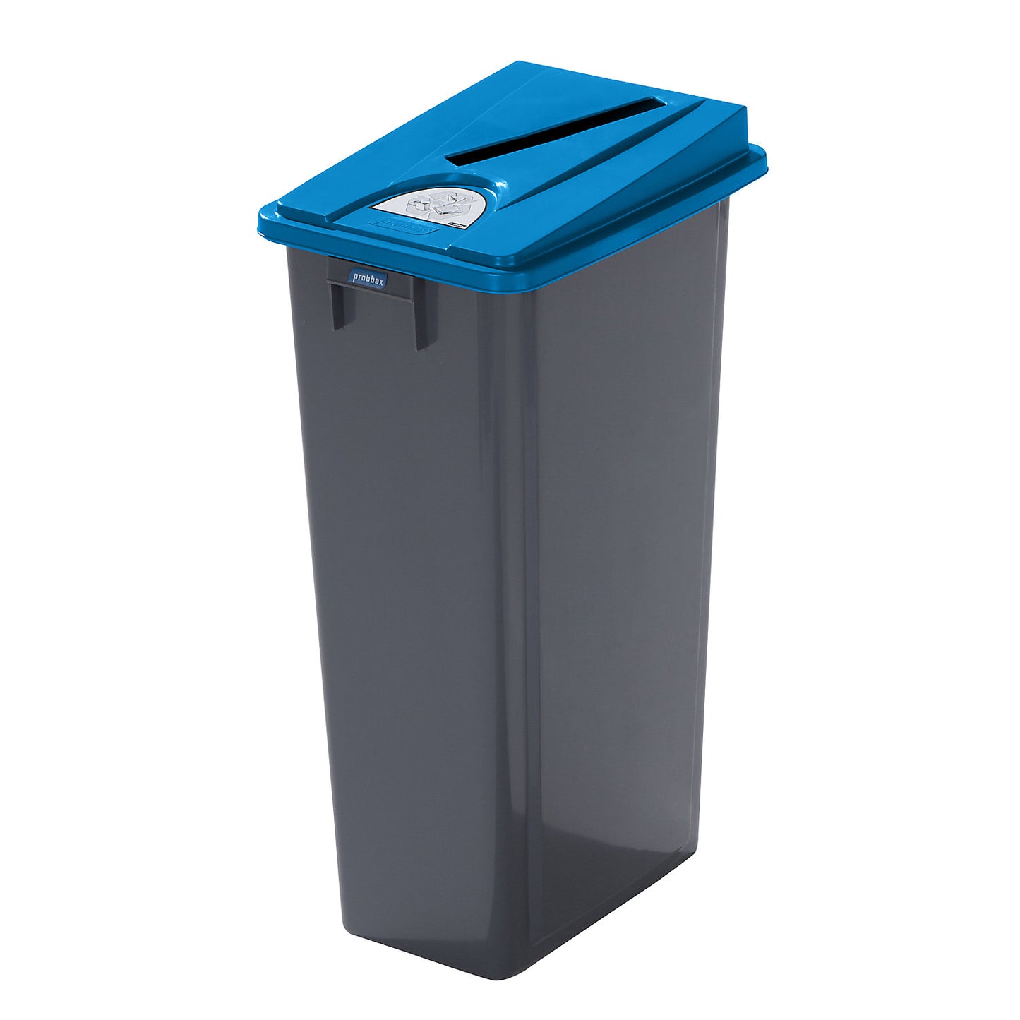 Robust recyclable waste collector with lid, capacity 80 l, flat lid, deposit slot.