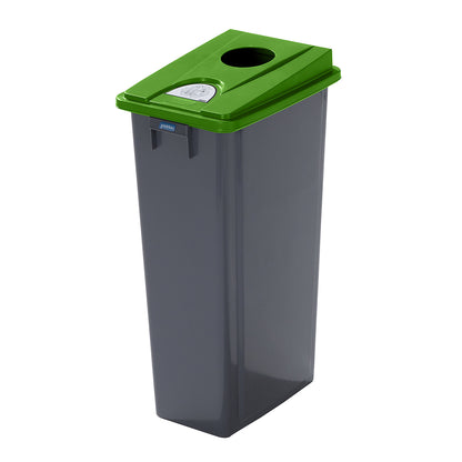 Robust recyclable waste collector with lid, capacity 80 l, flat lid, deposit hole.