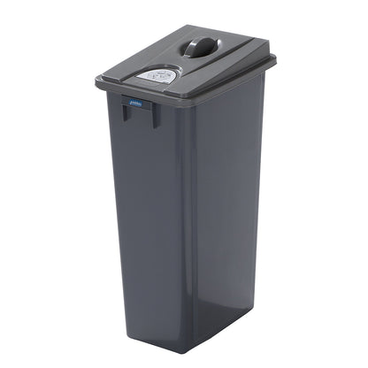 Robust recyclable waste collector with lid, capacity 80 l, flat lid, with lid with handle.
