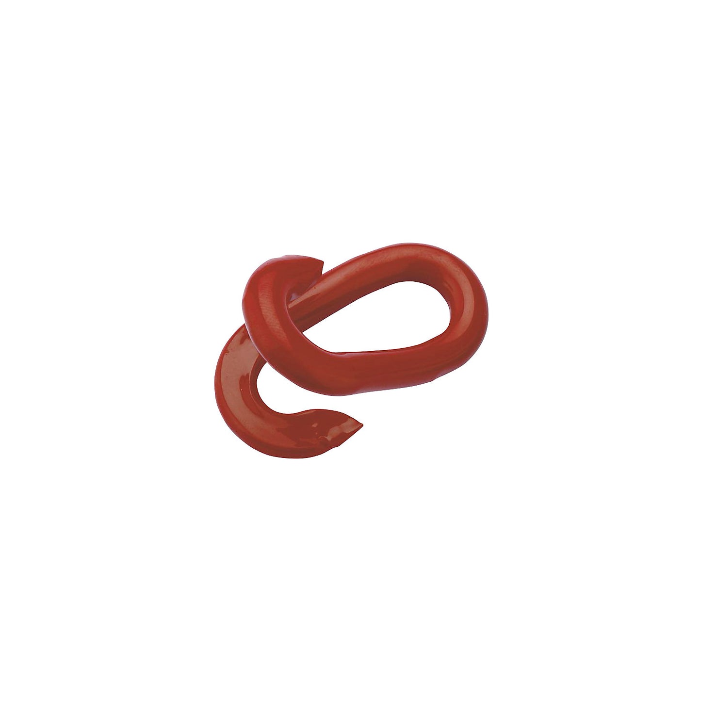 Connecting link for barrier chains, plastic coated steel, pack of 10, red.