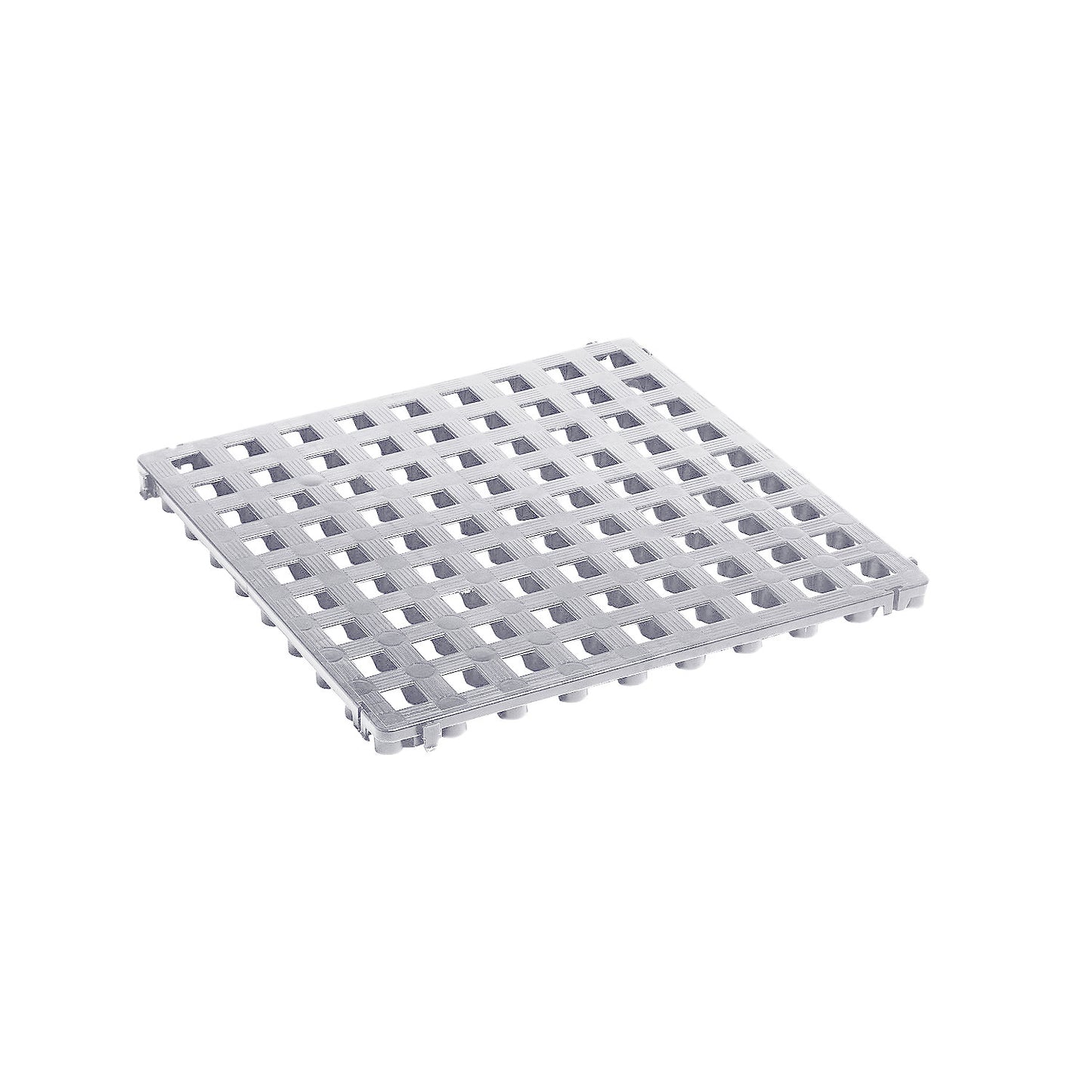 Plastic floor tile, polyethylene, 500 x 500 mm, standard, pack of 20, light grey.