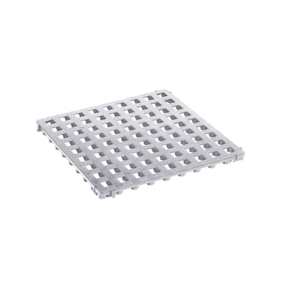 Plastic floor tile, polyethylene, 500 x 500 mm, standard, pack of 20, light grey.