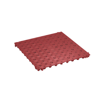 Plastic floor tile, polyethylene, 500 x 500 mm, stable, pack of 20, red.