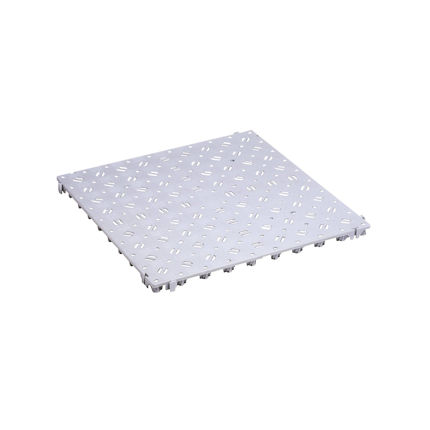Plastic floor tile, polyethylene, 500 x 500 mm, stable, pack of 20, light grey.
