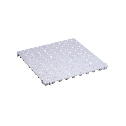 Plastic floor tile, polyethylene, 500 x 500 mm, stable, pack of 20, light grey.