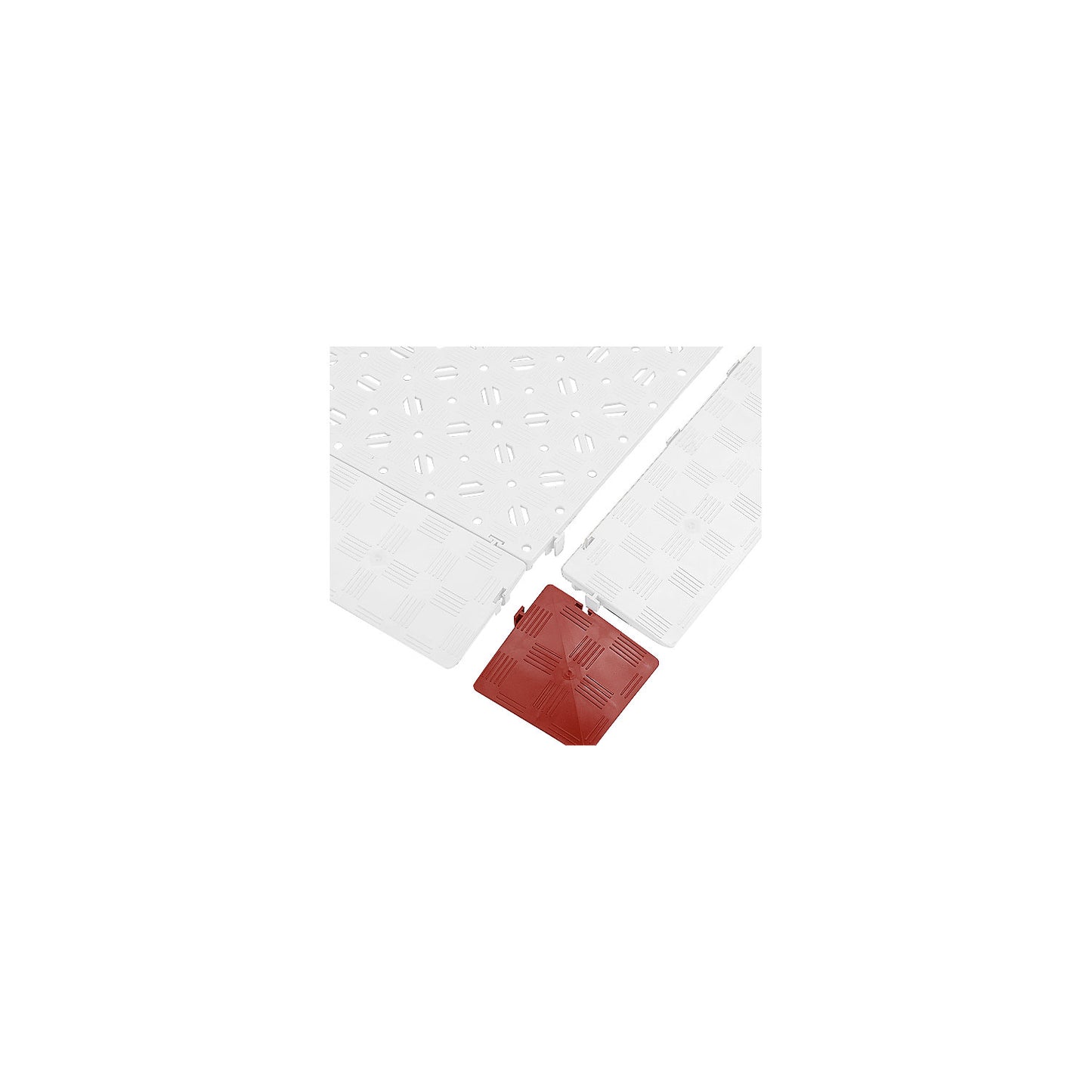 Corner elements, pack of 4, LxWxH 120 x 120 x 25 mm, red.