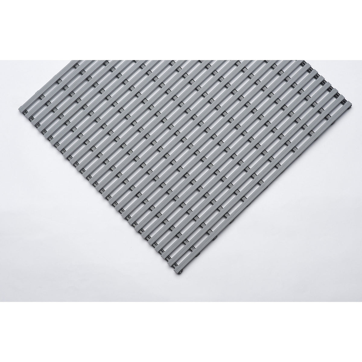 Floor mat for showers and changing rooms, PVC non-rigid, per metre, width 1200 mm, grey.