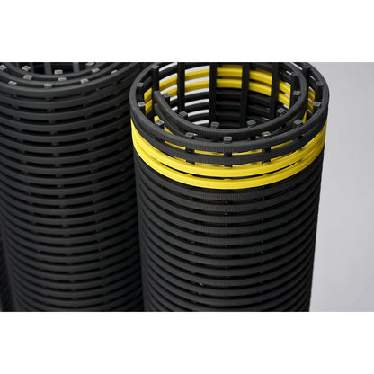 Anti-slip matting, recycled PVC, 10 m roll, width 600 mm, black/yellow.