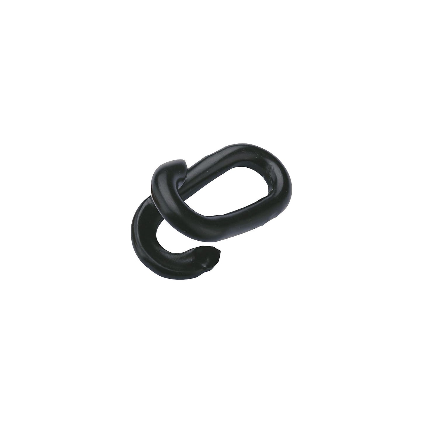 Connecting link for barrier chains, plastic coated steel, pack of 10, black.