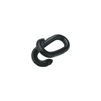 Connecting link for barrier chains, plastic coated steel, pack of 10, black.