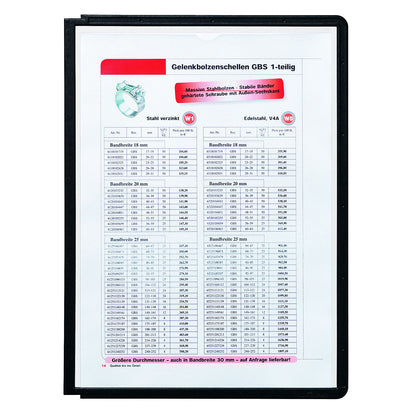 Clear view panel with profiled frame, for A4, pack of 10, black.