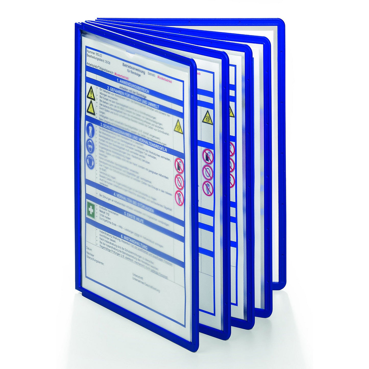 Clear view panel with profiled frame, for A4, pack of 10, blue.