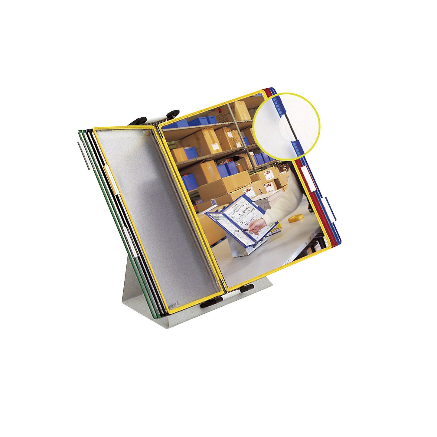 Clear view panel desktop holder, complete set, with 10 x A4 panels, pack of 1.
