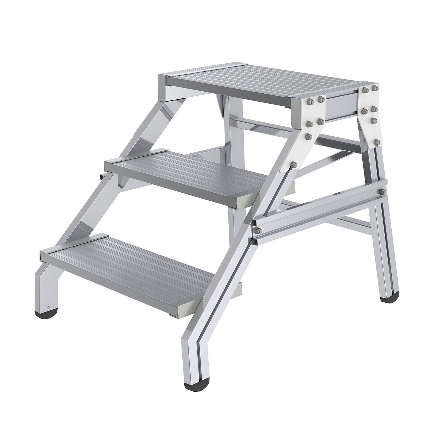 Heavy duty machine steps, STANDARD, max. load 300 kg, 3 steps.