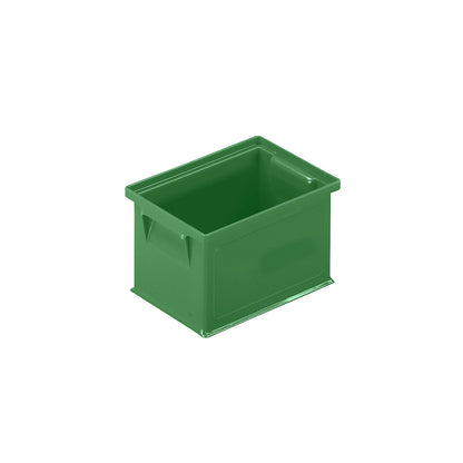 Stacking transport box, LxWxH 210 x 150 x 122.5 mm, colour green, pack of 40.