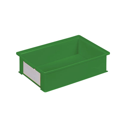 Stacking transport box, LxWxH 465 x 314 x 120 mm, colour green, pack of 16.