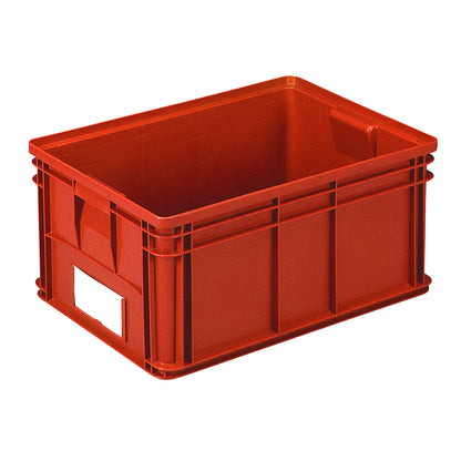 Stacking transport box, LxWxH 650 x 470 x 300 mm, colour red, pack of 3.