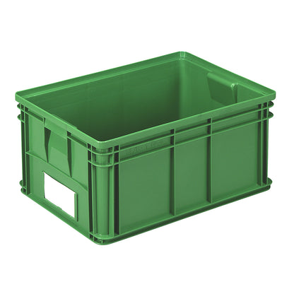 Stacking transport box, LxWxH 650 x 470 x 300 mm, colour green, pack of 3.