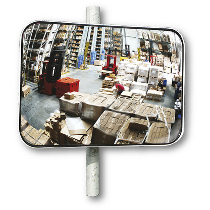 Universal mirror for indoor and outdoor use, rectangular, WxH 1000 x 800 mm.