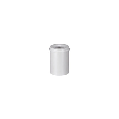 Safety waste paper bin, steel, self-extinguishing, capacity 15 l, HxØ 360 x 255 mm, body grey / extinguishing lid grey.