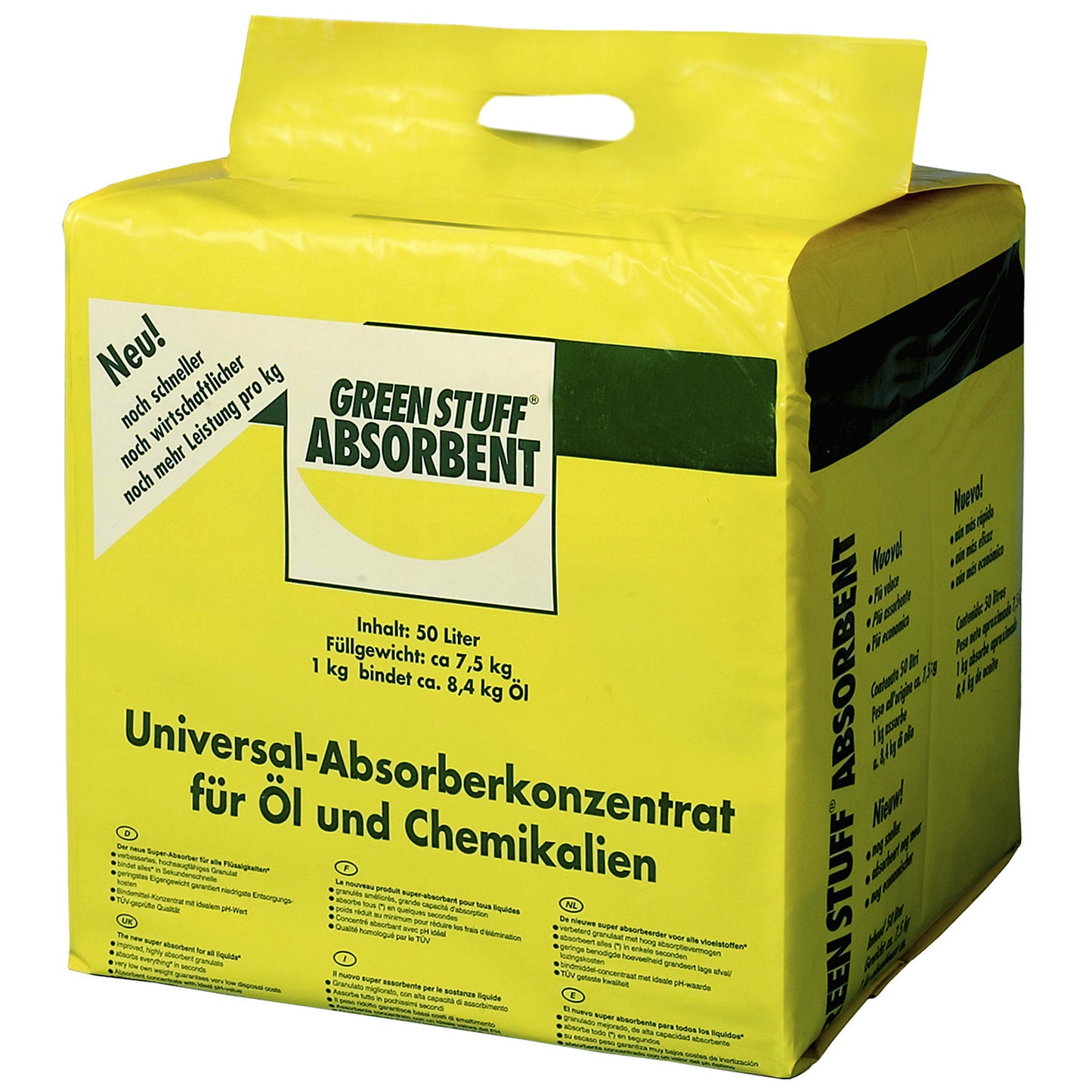 Universal absorbent concentrate, granulate in sack, 50 l, pack of 2.