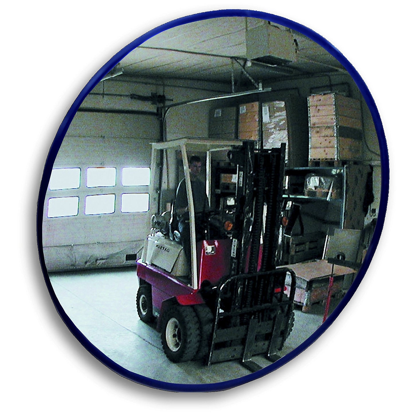 Round mirror with telescopic wall mounting bracket, for permanent mounting, mirror Ø 700 mm.