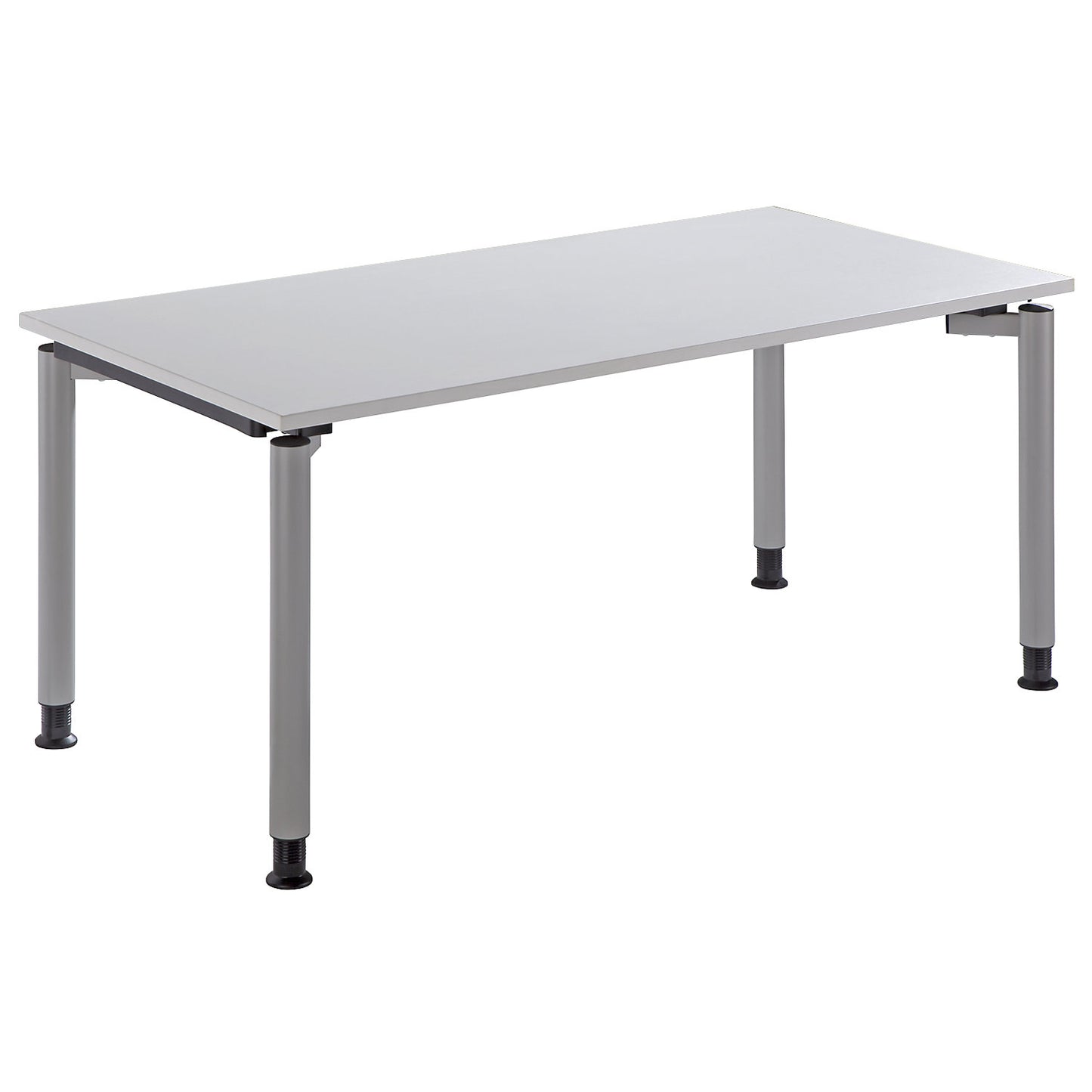 THEA - Desk with 4-legged frame, height 680 - 820 mm, width 1600 mm, light grey.