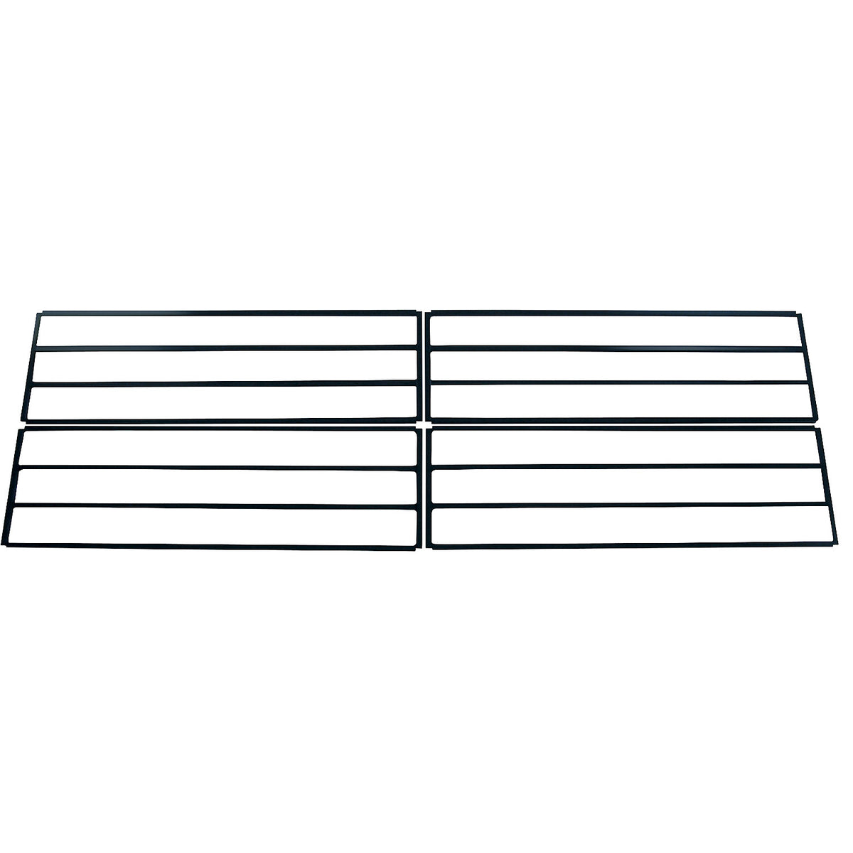 Shoe shelf for changing room bench, double sided, length 2000 mm.