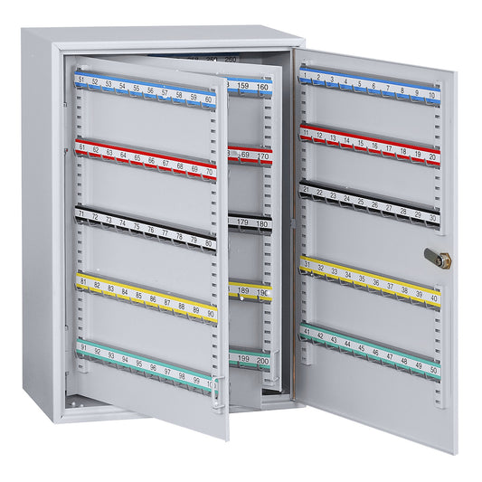 Security key cabinets, 300 hooks, HxWxD 550 x 380 x 205 mm, white aluminium.