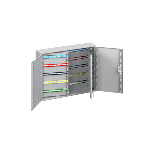 Key cabinet, 2-door, complete with key tabs, 300 hooks, HxWxD 550 x 730 x 140 mm.