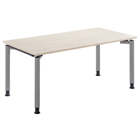 THEA - Desk with 4-legged frame, height 680 - 820 mm, width 1600 mm, maple finish.