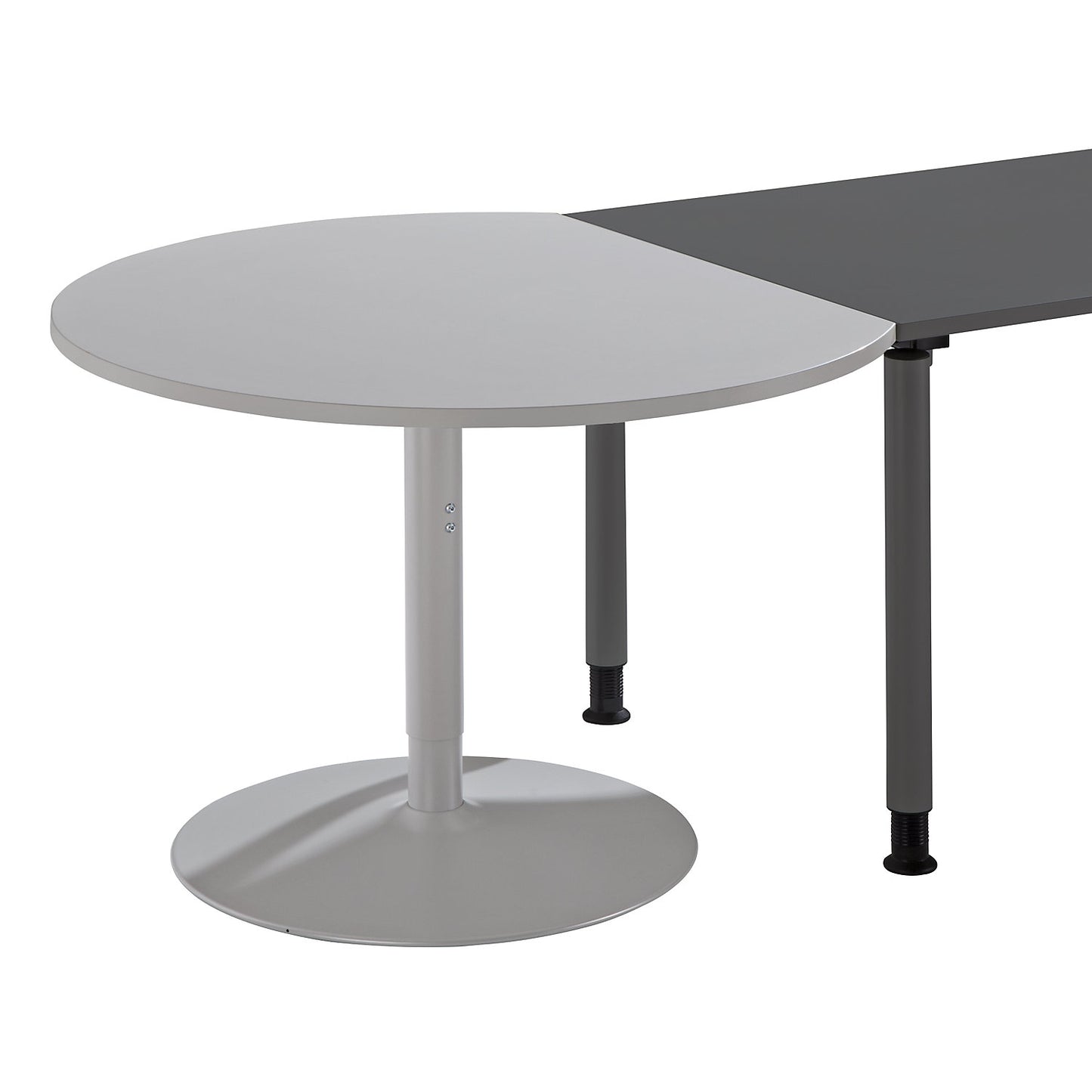 THEA - Add-on table, with round base, light grey.